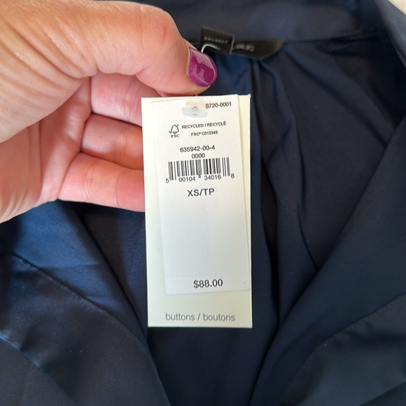 BNWT navy satin blouse - Picture 6 of 6